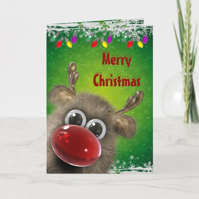 Carte Fluffy de Noël Cute (Devant)