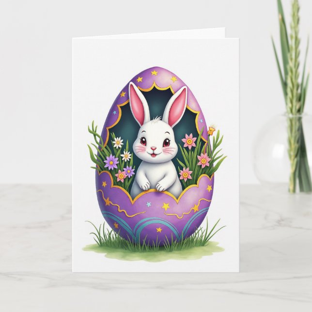 Carte Fluffy Friend Easter Egg Card (Devant)