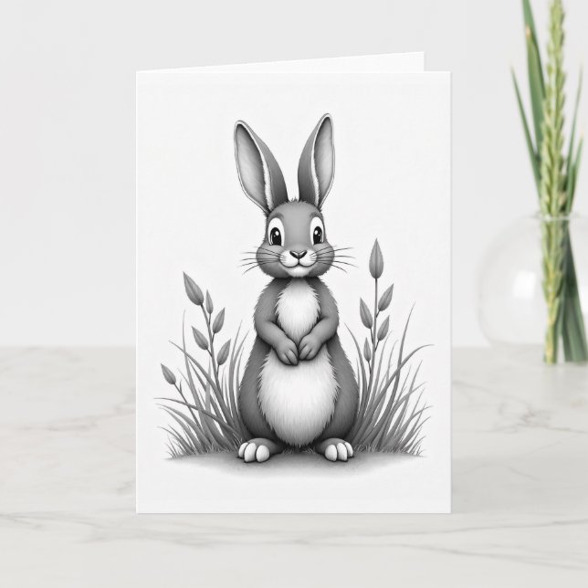 Carte Fluffy Friend Gray Art Card (Devant)