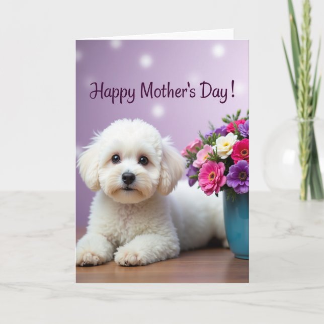 Carte Fluffy Pup Mothers Day Card (Devant)