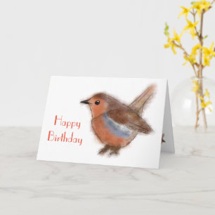 Carte Fluffy Robin Birthday