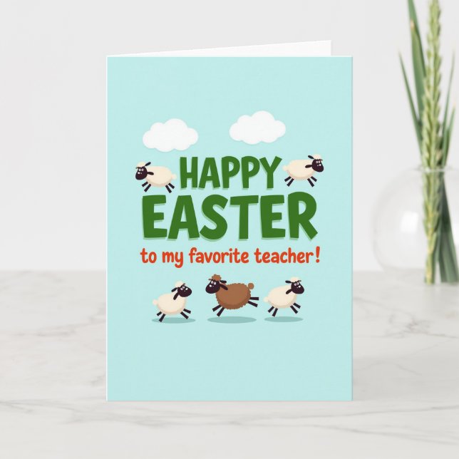 Carte Fluffy Sheep Easter Card (Devant)