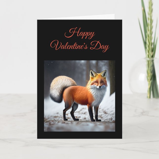 Carte Fluffy Wild Fox Fold Greeting Card (Devant)