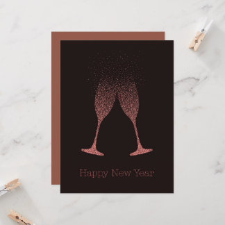 Carte Flûtes à Champagne Bonne Année Points