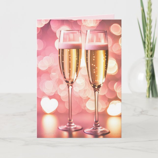 Carte Flutes de Champagne Anniversaire (Devant)
