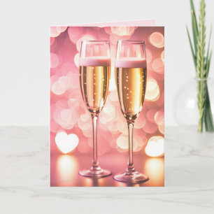 Carte Flutes de Champagne Anniversaire