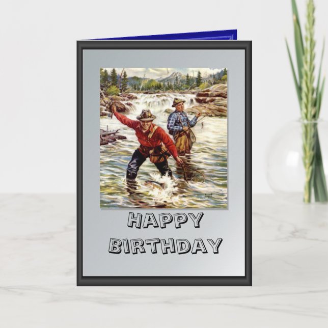 Carte Fly fishing in the river (Devant)