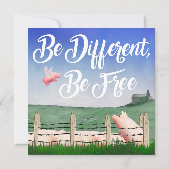 Carte Flying Pig-Be Different (Devant)