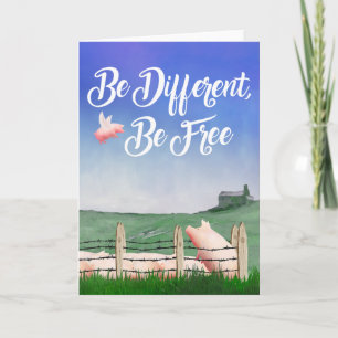 Carte Flying Pig-Be Different
