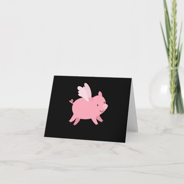 Carte Flying Pig with Wings Fly Pig Lovers (Devant)
