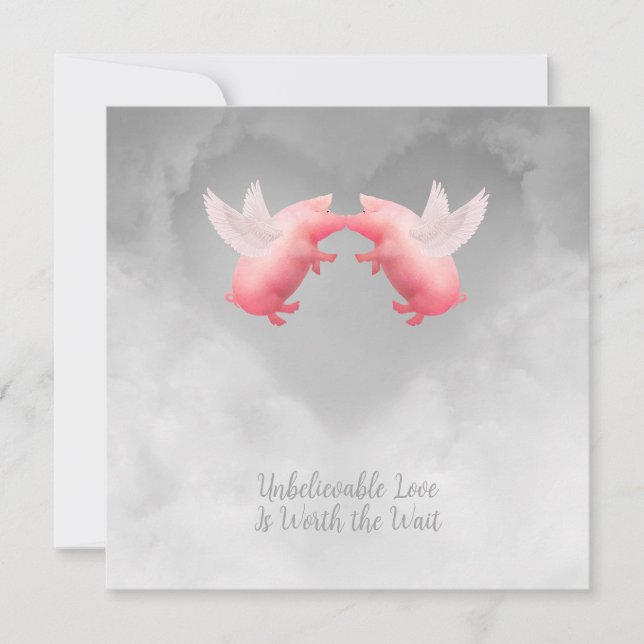 Carte Flying Pigs Incroyable Love (Devant)