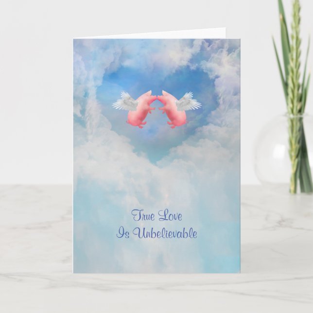 Carte Flying Pigs Incroyable Love (Devant)
