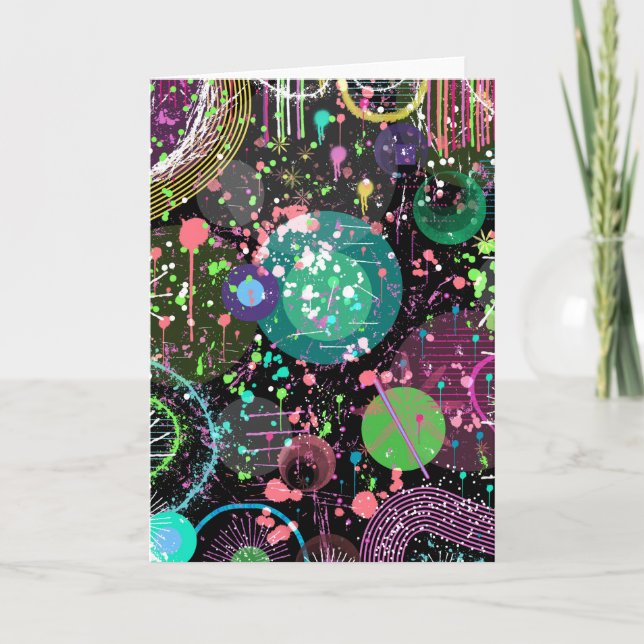 Carte Flying Through Space: A Maximalist Abstract  (Devant)