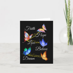 Carte Foi Espoir Amour Croire Rêve Chrétien Papillon 