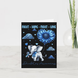 Carte Foi Espoir Combat Amour Eléphant Diabète de Type 1