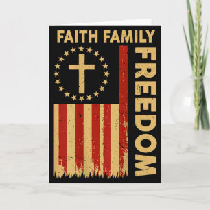 Carte Foi familiale chrétienne patriotique sur le dos Di
