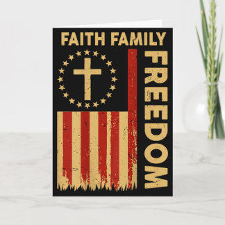 Carte Foi familiale chrétienne patriotique sur le dos Di
