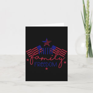 Carte Foi famille liberté patriotique dieu bénisse