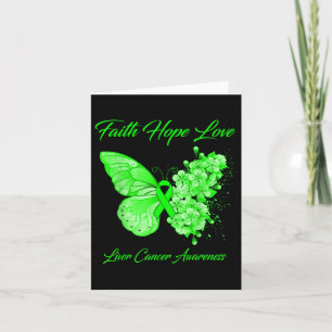 Carte Foi papillon Espoir Amour Foie Cancer Sensibilisat