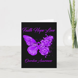 Carte Foi papillon Espoir Amour Surdose Sensibilisation