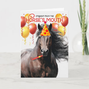 Carte Foie Chestnut Horse Amusant Anniversaire