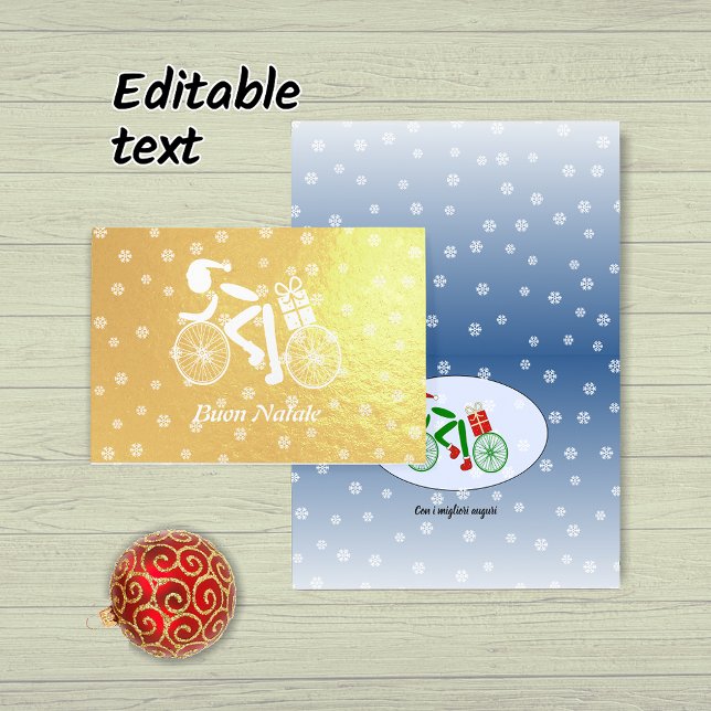 Carte Foil du cycliste italien Joyeux Noël (Créateur téléchargé)