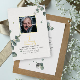 Carte Foil Photo Sympathy Fundy Eucalyptus