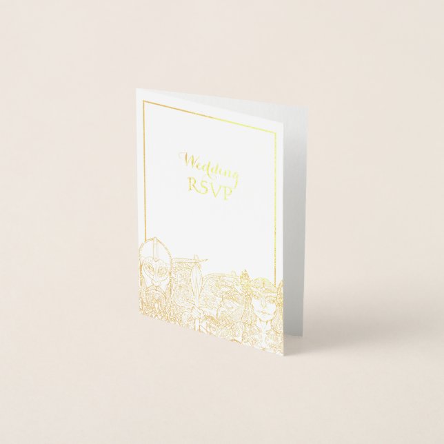 Carte Foil RSVP de mariage pour femmes et filles (Devant)