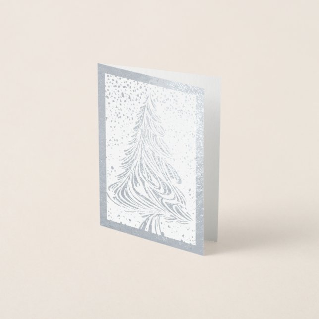 Carte Foil tourbillonnant Christmas Tree (Devant)
