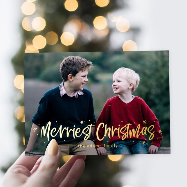 Carte Foil Véritable de Noël Joyeusement dessinée (Créateur téléchargé)