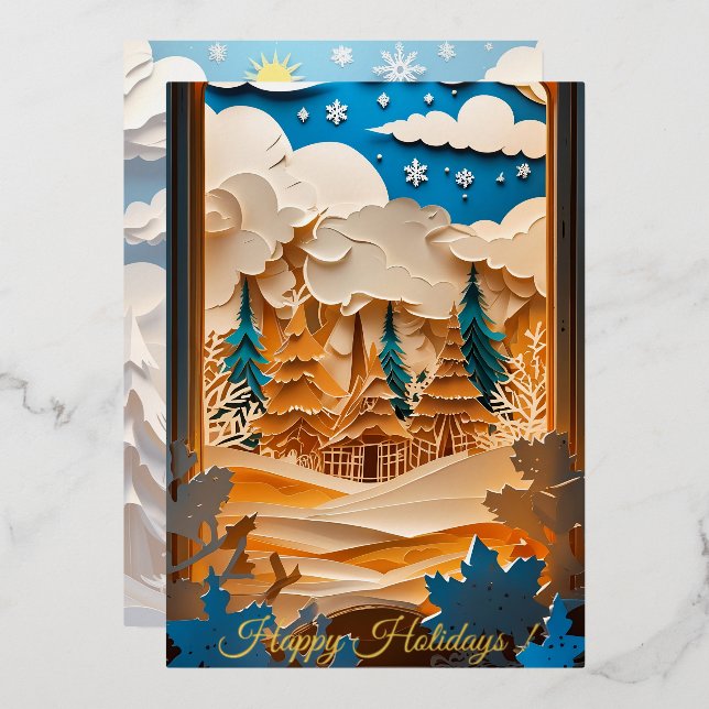 Carte Foil Winter Wonderland (Recto/Verso)
