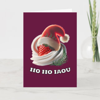 Carte Folded Christmas Card Strawberry Cream NZ Fern 