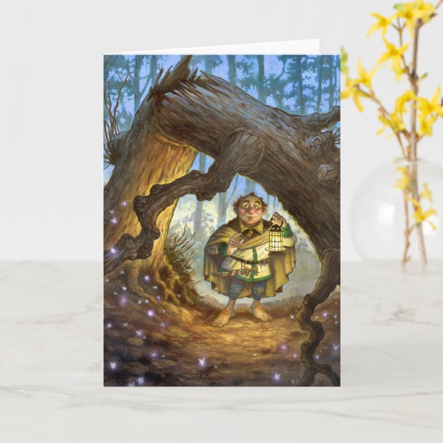 Carte Folded Greeting Card (Fleur jaune)