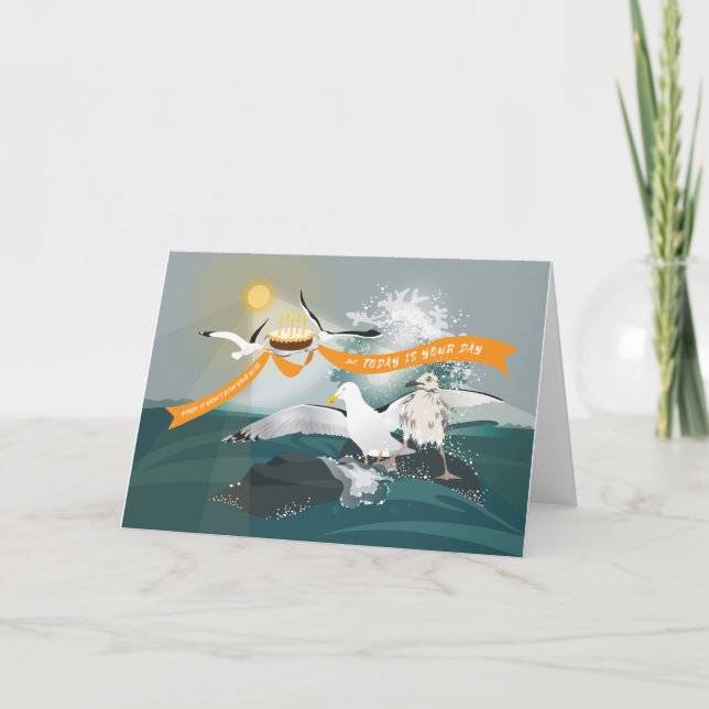 Carte Folded Greeting Card 'Bedraggled' (Devant)