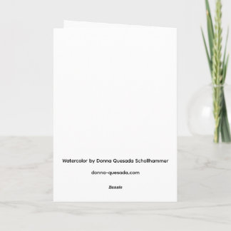 Carte Folded Greeting Card with Original Watercolor