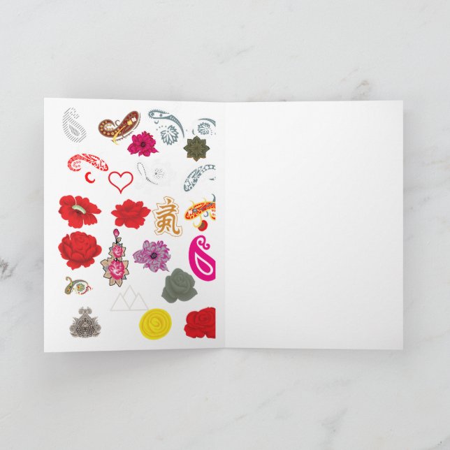 Carte Folded Greeting Cards | Paisley Floral Elegance (Intérieur)