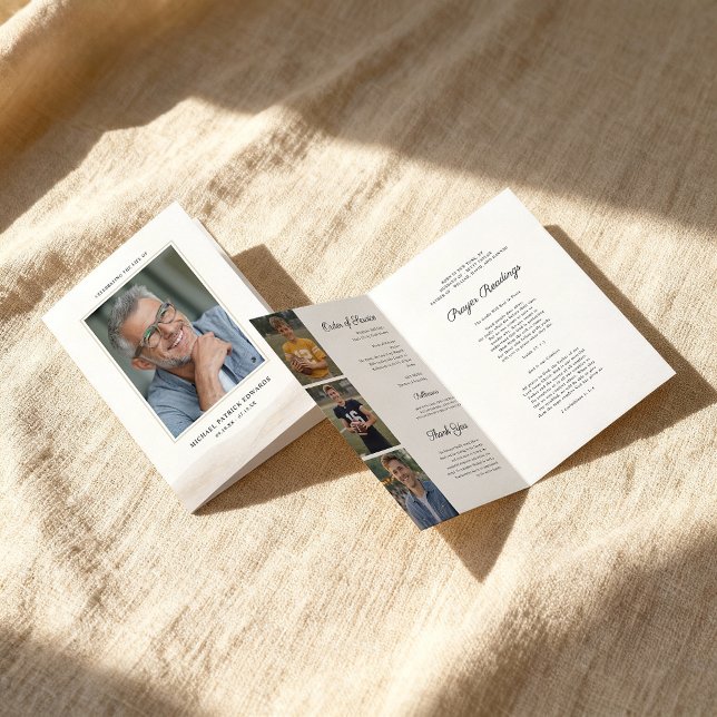 Carte Folded Memorial Program with Photo Cover (Créateur téléchargé)