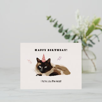 Carte Foli Joyeux Anniversaire Chat Amusant