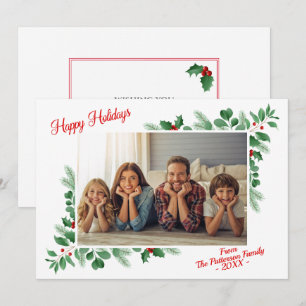 Carte Foliage d'hiver moderne Joyeux vacances photo