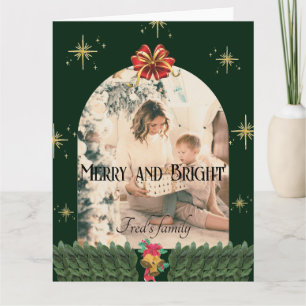 Carte Foliage vert en arc saison de photo joyeux noël