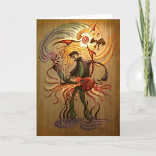 Carte Folk Guitarist Greeting Card