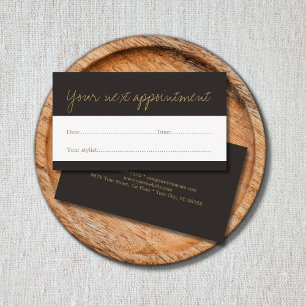 Carte foncée minimale de rendez-vous de beauté