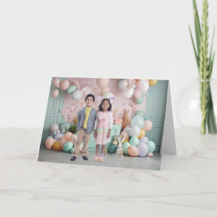 Carte Fond de Pâques Fond pastel Photo personnalisée