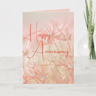 Carte Fond floral orange poussiéreux Anniversaire