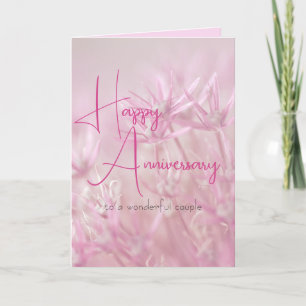 Carte Fond floral rose poussiéreux Joyeux Anniversaire