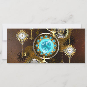 Carte Fond rouillé Steampunk avec verres turquoise