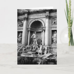 Carte Fontaine de Trevi noir blanc Rome photographie de