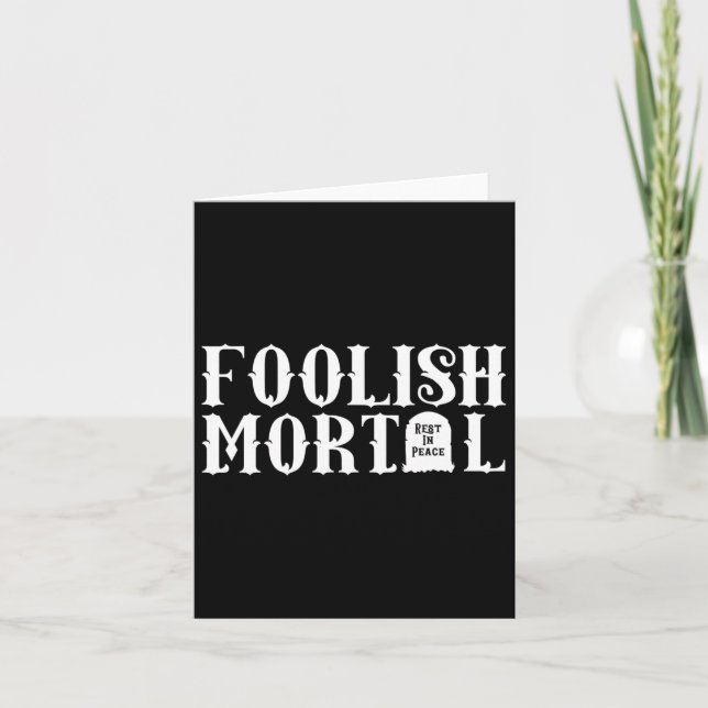 Carte Foolly Mortal Lazy Halloween amusant (Devant)