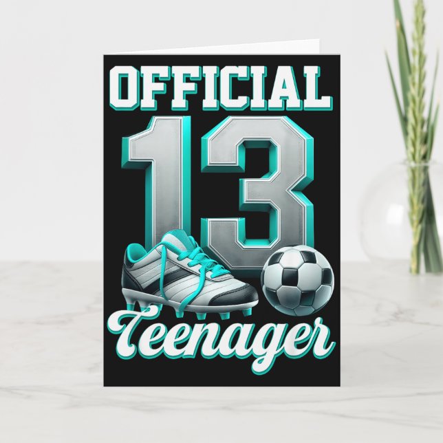 Carte Foot 13 Ans Anniversaire Garçon Treize Adolescent  (Devant)