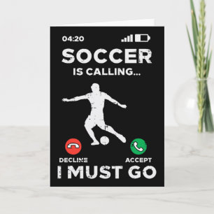 Carte Foot Appel Je Dois Aller Drôle de Coach Hommes Fem